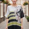 Floral Mesh knit Tee top Lined one Size
