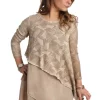 Layered Asymmetric Hem Top With Geometric Print