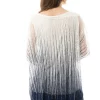 Dragonfly Print Fine Knit Crochet Top with jersey stretch lining