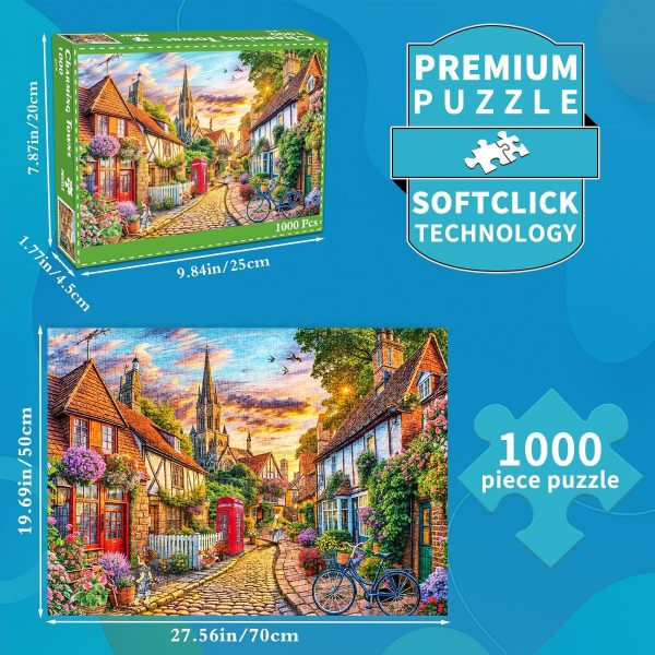 81wgrSe1xyL._AC_SL1200_.jpg Charming Towns 1000 Piece Jigsaw Puzzle for Adults Educational Game