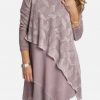 Layered Asymmetric Hem Top With Geometric Print