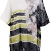 Floral Mesh knit Tee top Lined one Size