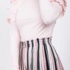 Soft Stretch Cotton Jersey Ruffle Sleeve Jumper Top