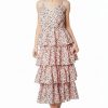 Floral Ruffle Wrap Front Summer Midi Dress