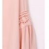 V Neckline Blouson Ruffle Lace Applique Sleeve Blouse Top