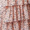 Floral Ruffle Wrap Front Summer Midi Dress