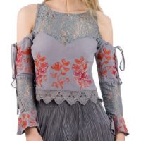 Floral Embroidered Shoulder Top