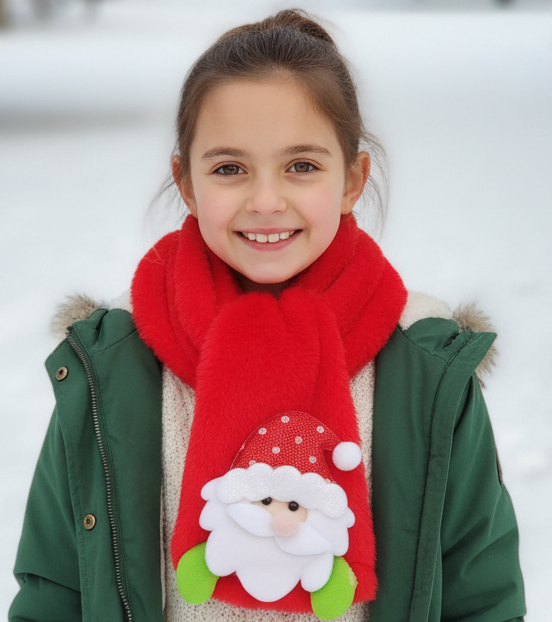 Kids Santa Scarf Neck Warmer Gift 90cm With Bunny/ Cute Doll/ Cat