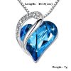 Crystal Heart Pendant Necklace, Rhinestone and Stainless Steel
