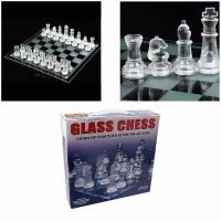Glass Chess Set Board Game 32 Pieces