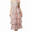 Floral Ruffle Wrap Front Summer Midi Dress